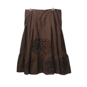 DKNY Chocolate Brown Floral skirt. Size 10 GUC